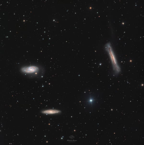 M 66: Triplet Lwa — astrofotografia, autor Michał Kania (Konuz)